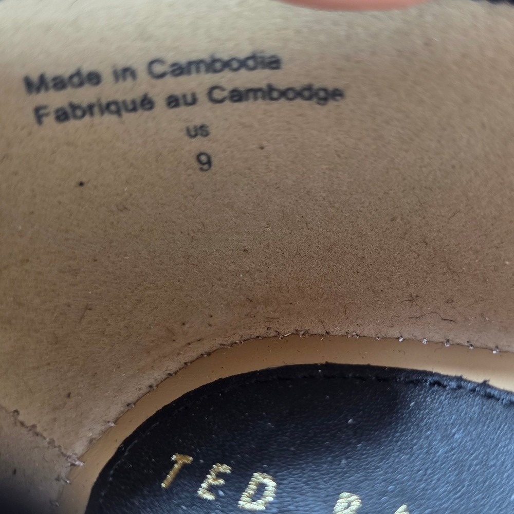 Ted Baker Ballet Flats Women Size 9 Black Leather Bow Detail 1967199 NEW - Picture 5 of 9